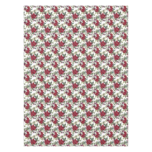 Elegant Poinsettia Bouquet Pattern kerst Tafelkleed (Voorkant)