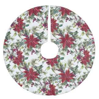Elegant Poinsettia Bouquet Pattern Kerstboom Rok