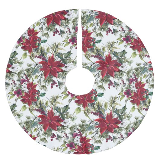 Elegant Poinsettia Bouquet Pattern Kerstboom Rok (Voorkant)