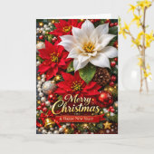 Elegant Poinsettia Christmas Greeting Card Kaart (Gele Bloem)