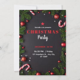 Elegant Poinsettia Christmas Invitation Kaart