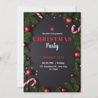 Elegant Poinsettia Christmas Invitation Kaart