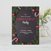 Elegant Poinsettia Christmas Invitation Kaart (Staand voorkant)