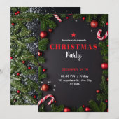 Elegant Poinsettia Christmas Invitation Kaart (Voorkant / Achterkant)