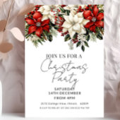 Elegant Poinsettia Christmas Party  Kaart