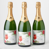 Elegant Poinsettia Cocktail Recept Champagne Sparkling Wijnetiket (Flessen)