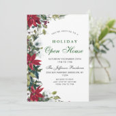 Elegant Poinsettia: Eerste Kerstfeestdag Kaart (Staand voorkant)