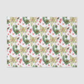 Elegant Poinsettia en Berries Tissuepapier (Voorkant)