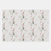 Elegant Poinsettia & Eucalyptus Glitter Kerstmis Inpakpapier Vel (Voorkant 2)