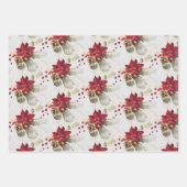 Elegant Poinsettia & Eucalyptus Glitter Kerstmis Inpakpapier Vel (Voorkant)