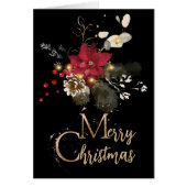 Elegant Poinsettia & Eucalyptus-kerstkaart (Voorkant)