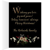 Elegant Poinsettia & Eucalyptus-kerstkaart (Binnen (Rechts))