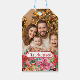 Elegant Poinsettia Floral Border Custom Photos Cadeaulabel