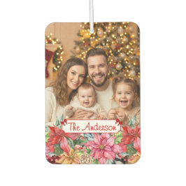 Elegant Poinsettia Floral Border Custom Photos Luchtverfrisser