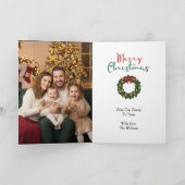 Elegant Poinsettia Floral Custom Photo Folded Kaart (Binnen)