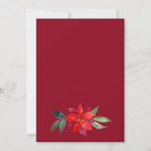 Elegant Poinsettia Floral-kerstVrijgezellenfeest Kaart (Achterkant)