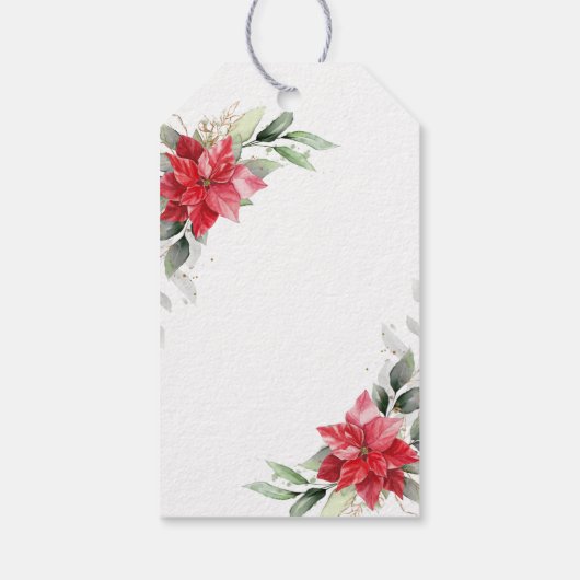 Elegant Poinsettia Floral Vrijgezellenfeest dank u Cadeaulabel (Achterkant)