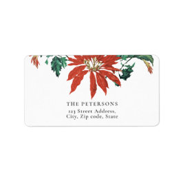 Elegant  Poinsettia Flowers, met etiket