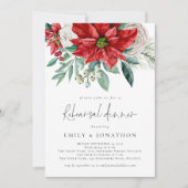 Elegant Poinsettia Foliage Rehearsal Dinner Kaart (Voorkant)