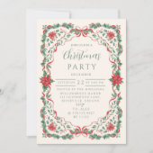 Elegant Poinsettia Garland Christmas Kaart (Voorkant)