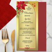 Elegant Poinsettia Gold Kerstmis menu