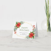 Elegant Poinsettia kerst Corporate Greeting Feestdagen Kaart (Voorkant)