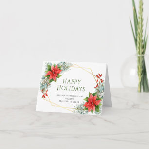Elegant Poinsettia kerst Corporate Greeting Feestdagen Kaart