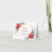 Elegant Poinsettia kerst Corporate Greeting Feestdagen Kaart (Voorkant)