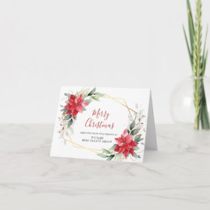 Elegant Poinsettia kerst Corporate Greeting Feestdagen Kaart
