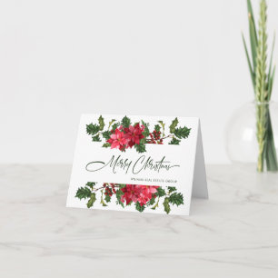 Elegant Poinsettia kerst Corporate Greeting Feestdagen Kaart