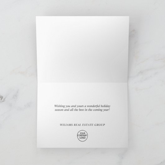 Elegant Poinsettia kerst Corporate Greeting Feestdagen Kaart (Binnen)