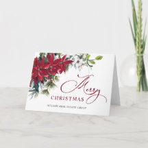 Elegant Poinsettia kerst Corporate Greeting