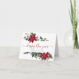 Elegant Poinsettia kerst Corporate Greeting Feestdagen Kaart