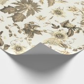Elegant Poinsettia kerstbloemen beige Cadeaupapier (Hoek)