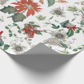 Elegant Poinsettia kerstbloemen Cadeaupapier (Hoek)