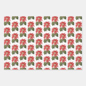 Elegant  Poinsettia kerstbloemen Inpakpapier Vel (Voorkant 3)