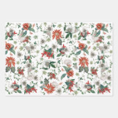 Elegant  Poinsettia kerstbloemen Inpakpapier Vel (Voorkant)