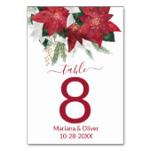 Elegant Poinsettia kerstbruiloft Kaart (Voorkant)