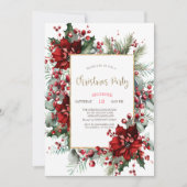 Elegant Poinsettia Kerstfeest Kaart (Voorkant)