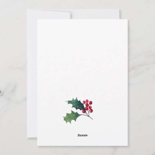 Elegant Poinsettia Kerstmis Mistletoe Greeting Feestdagenkaart (Achterkant)