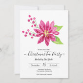 Elegant Poinsettia kersttheefeest Kaart (Voorkant)