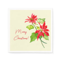 Elegant  Poinsettia Merry Kerstfeestdag