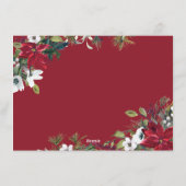 Elegant Poinsettia Mistletoe kerstgroet Feestdagenkaart (Achterkant)