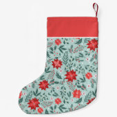 Elegant Poinsettia Pattern Gepersonaliseerd Kleine Kerstsok (Achterkant)