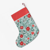 Elegant Poinsettia Pattern Gepersonaliseerd Kleine Kerstsok (Achterkant (Hangend))