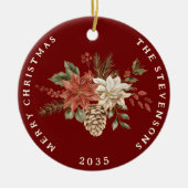 Elegant Poinsettia Personalized Ornament (Voorkant)