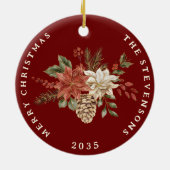 Elegant Poinsettia Personalized Ornament (Achterkant)