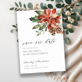 Elegant Poinsettia Pine Cone Save the Date Kaart