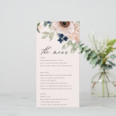 Elegant Poinsettia Pine Cone Wedding Menu Kaart (Staand voorkant)