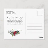 Elegant Poinsettia Wedding Waterverf Dank je wel Briefkaart (Achterkant)